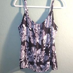 Floral Black and Grey Tank
